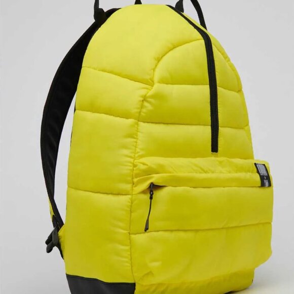Superdry Puffer Middle Zip Montana Rucksack Backpack Padded Laptop Yellow Small - Picture 3 of 6